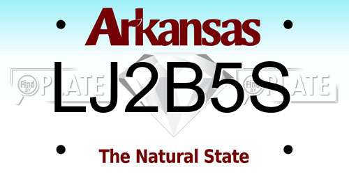 LJ2B5S Arkansas License Plate