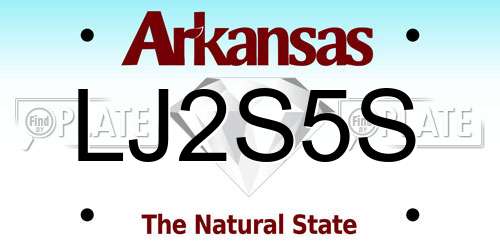 LJ2S5S Arkansas License Plate