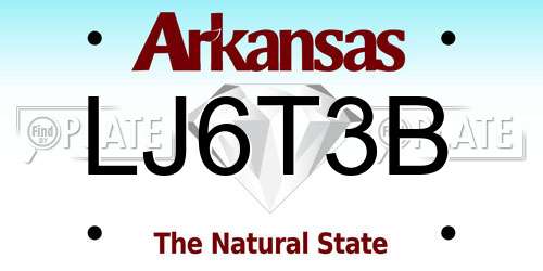 LJ6T3B Arkansas License Plate