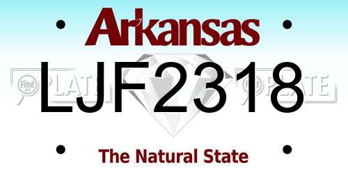 LJF2318 Arkansas License Plate
