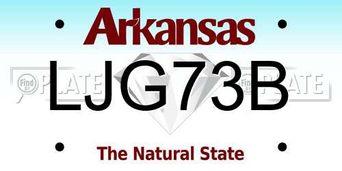 LJG73B Arkansas License Plate