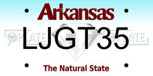 LJGT35 Arkansas License Plate