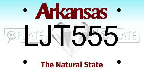 LJT555 Arkansas License Plate