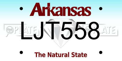 LJT558 Arkansas License Plate