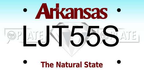 LJT55S Arkansas License Plate