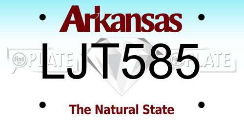 LJT585 Arkansas License Plate