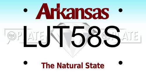 LJT58S Arkansas License Plate