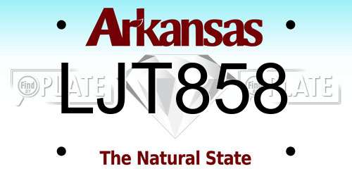 LJT858 Arkansas License Plate