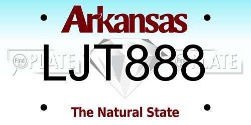 LJT888 Arkansas License Plate
