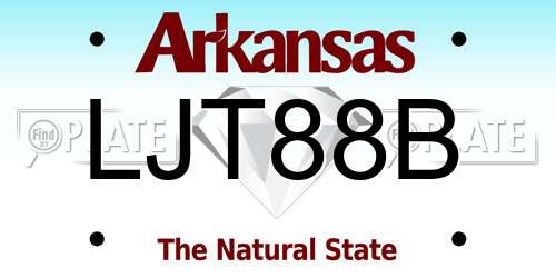 LJT88B Arkansas License Plate