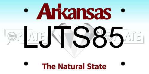 LJTS85 Arkansas License Plate