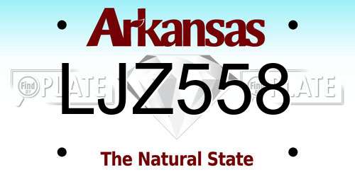 LJZ558 Arkansas License Plate