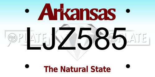 LJZ585 Arkansas License Plate