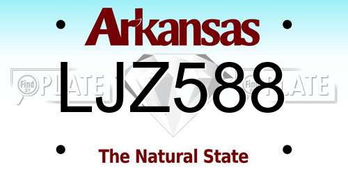 LJZ588 Arkansas License Plate