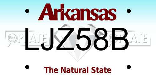 LJZ58B Arkansas License Plate