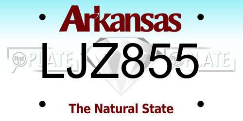 LJZ855 Arkansas License Plate