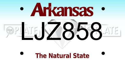 LJZ858 Arkansas License Plate