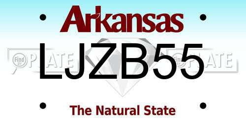 LJZB55 Arkansas License Plate