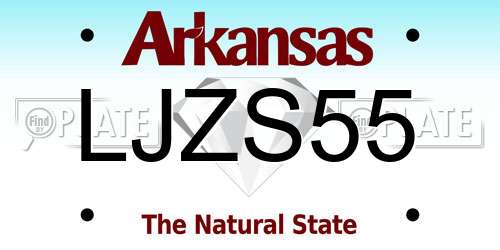 LJZS55 Arkansas License Plate