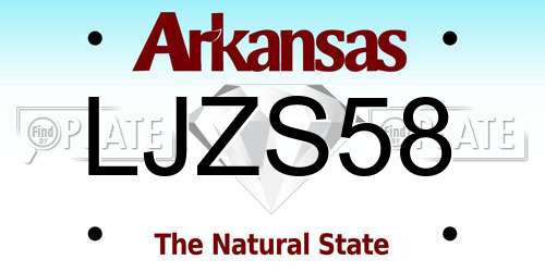 LJZS58 Arkansas License Plate