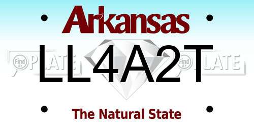 LL4A2T Arkansas License Plate