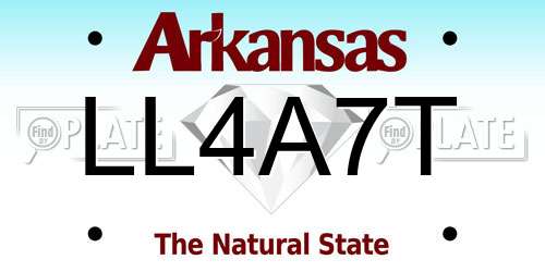 LL4A7T Arkansas License Plate
