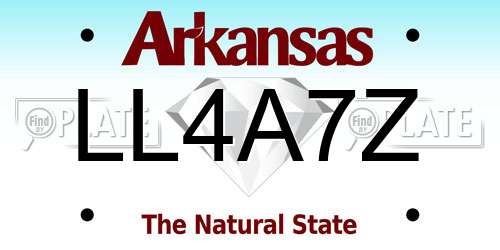 LL4A7Z Arkansas License Plate