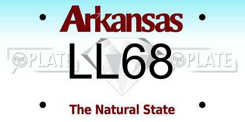 LL68 Arkansas License Plate