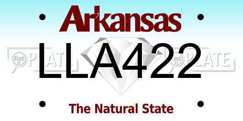 LLA422 Arkansas License Plate