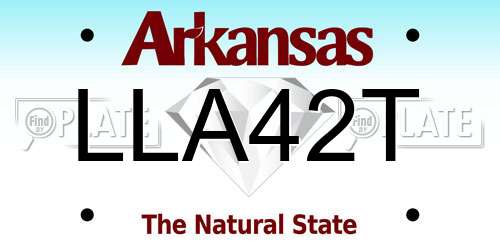 LLA42T Arkansas License Plate