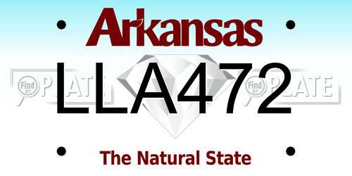 LLA472 Arkansas License Plate