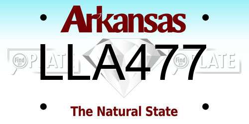LLA477 Arkansas License Plate