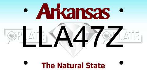 LLA47Z Arkansas License Plate