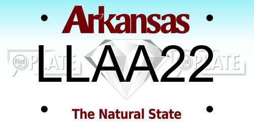 LLAA22 Arkansas License Plate