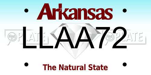 LLAA72 Arkansas License Plate