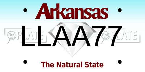 LLAA77 Arkansas License Plate