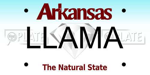 LLAMA Arkansas License Plate