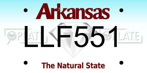 LLF551 Arkansas License Plate