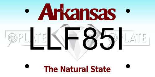 LLF85I Arkansas License Plate