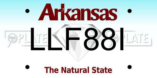 LLF88I Arkansas License Plate