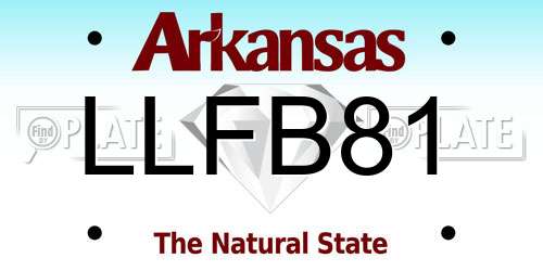 LLFB81 Arkansas License Plate