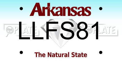 LLFS81 Arkansas License Plate