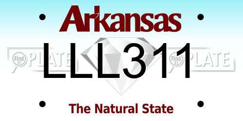LLL311 Arkansas License Plate