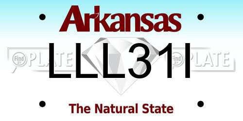 LLL31I Arkansas License Plate