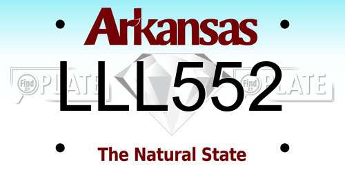LLL552 Arkansas License Plate