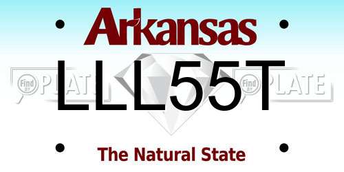LLL55T Arkansas License Plate