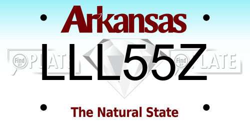 LLL55Z Arkansas License Plate
