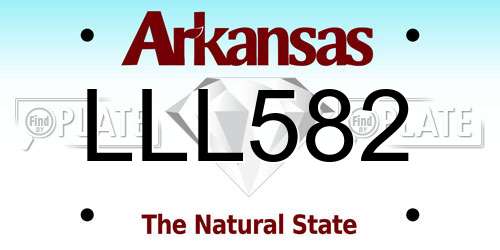 LLL582 Arkansas License Plate