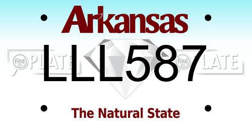 LLL587 Arkansas License Plate