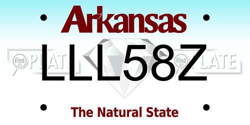 LLL58Z Arkansas License Plate
